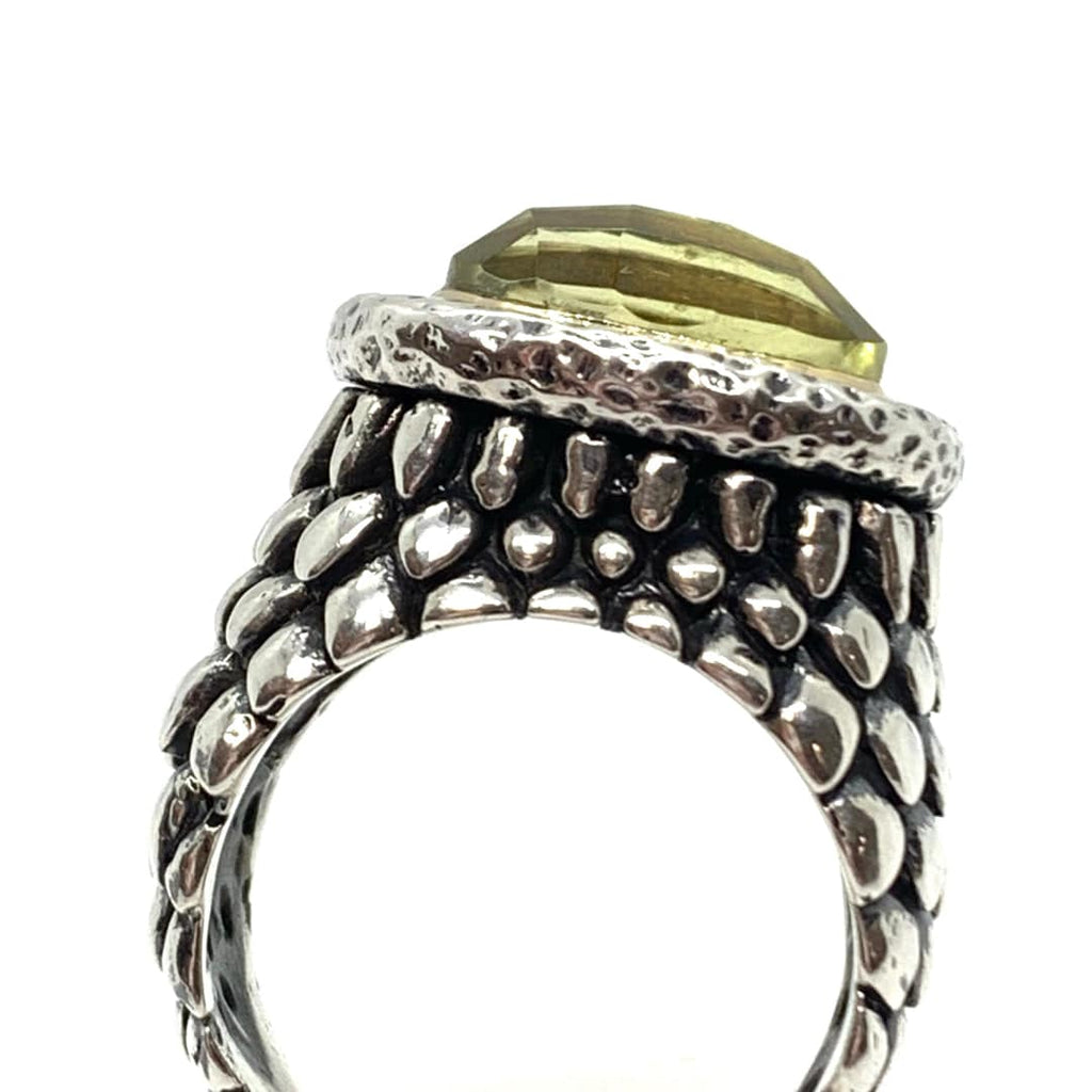 Dian Malouf Ring with Oval Stone 14K thin bezel
