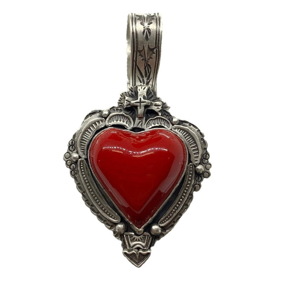 Lawrence Baca Red Car Heart Enhancer Pendant