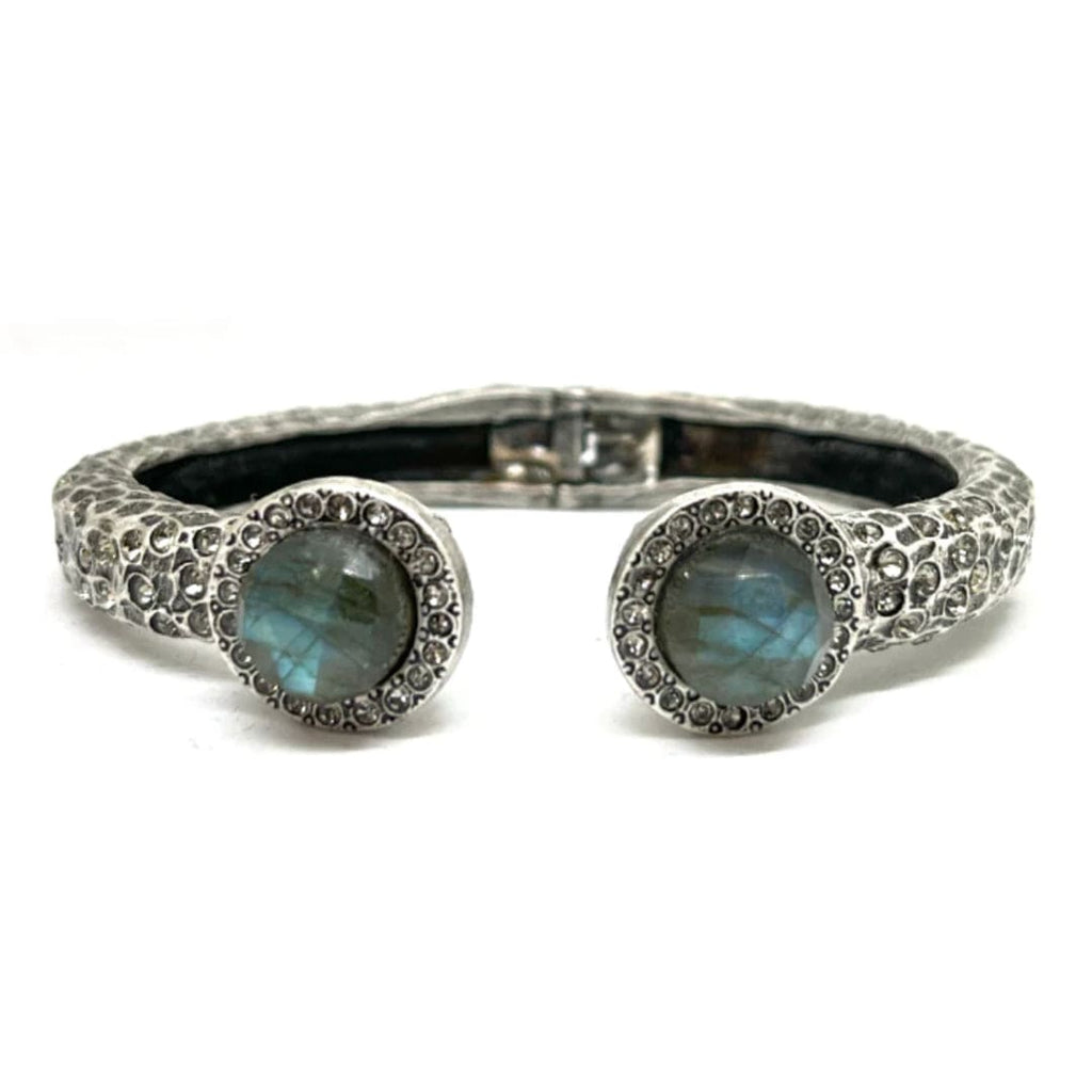 Vintage Silver Tuscany Double Labradorite Bangle