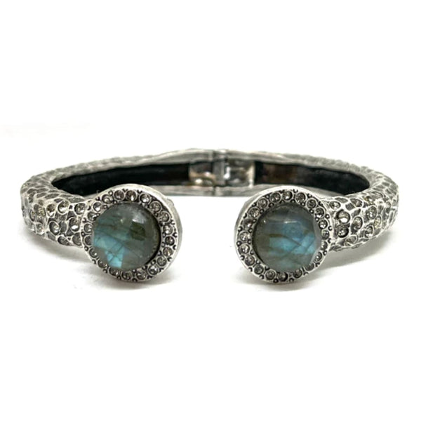 Vintage Silver Tuscany Double Labradorite Bangle