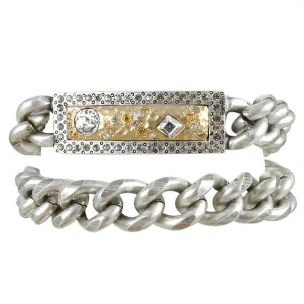 Vintage Silver Zeus Double Wrap ID Bracelet