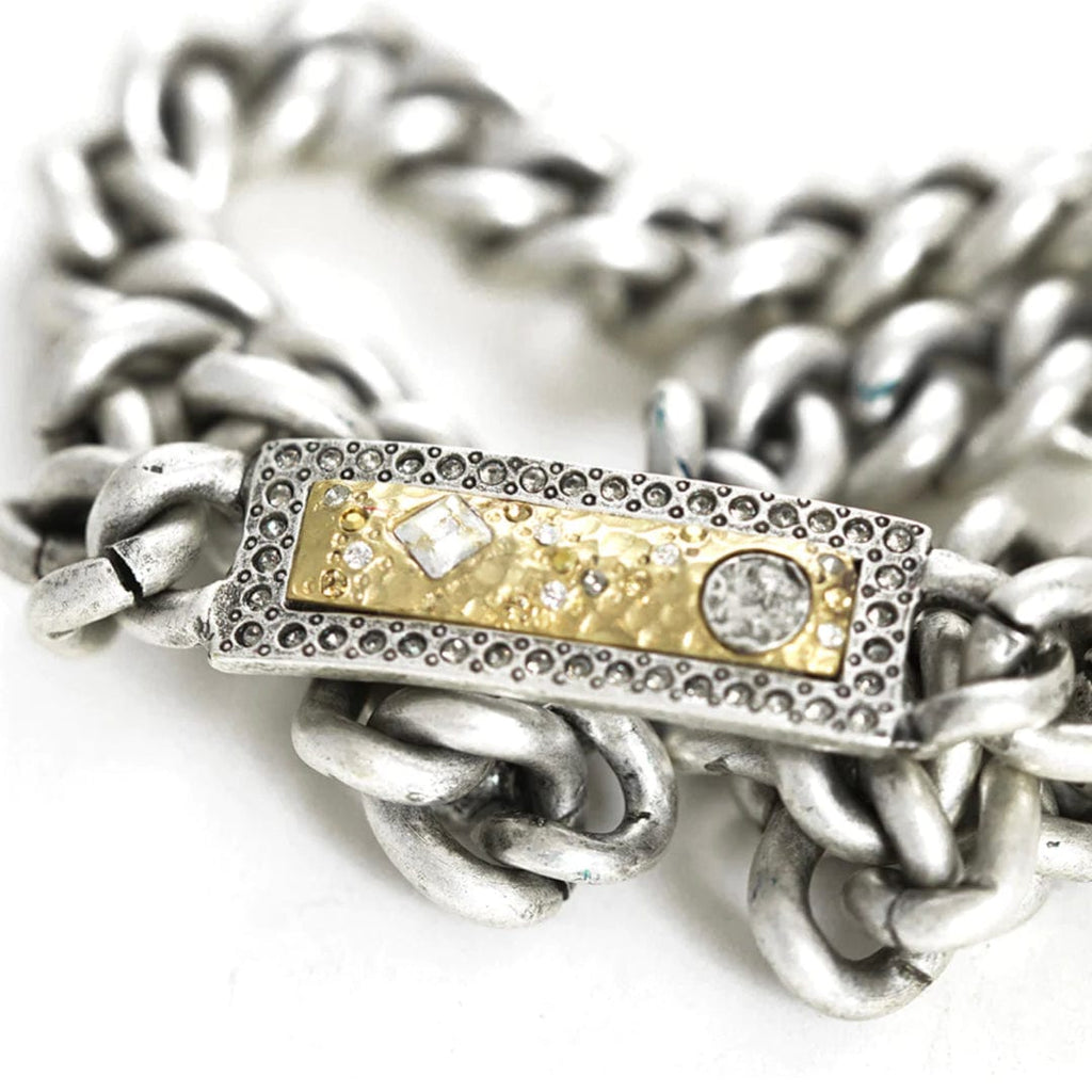 Vintage Silver Zeus Double Wrap ID Bracelet