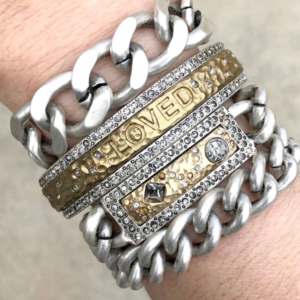 Vintage Silver Zeus Double Wrap ID Bracelet