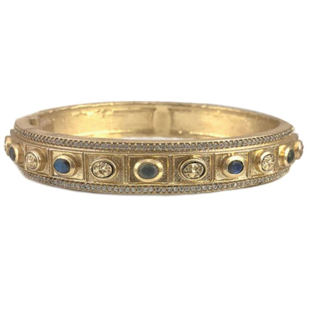 Gold Bela Small Oval Labradorite & Coin Bangle