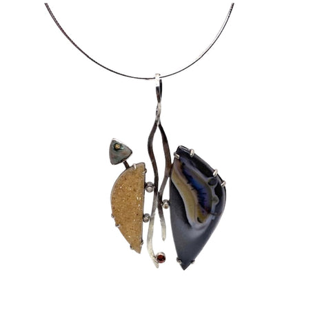 Melodie Owen Sterling Silver Garnet Natural Brazilian Necklace