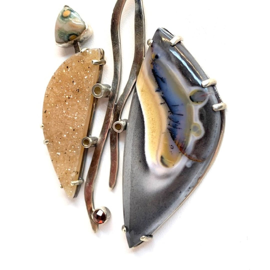 Melodie Owen Sterling Silver Garnet Natural Brazilian Necklace