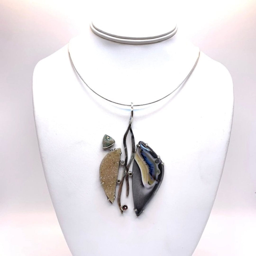 Melodie Owen Sterling Silver Garnet Natural Brazilian Necklace