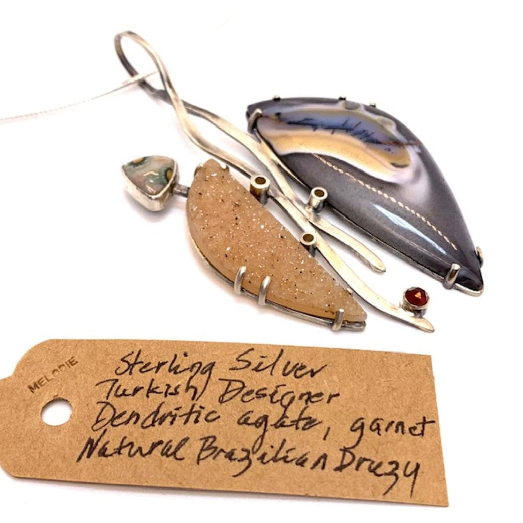 Melodie Owen Sterling Silver Garnet Natural Brazilian Necklace