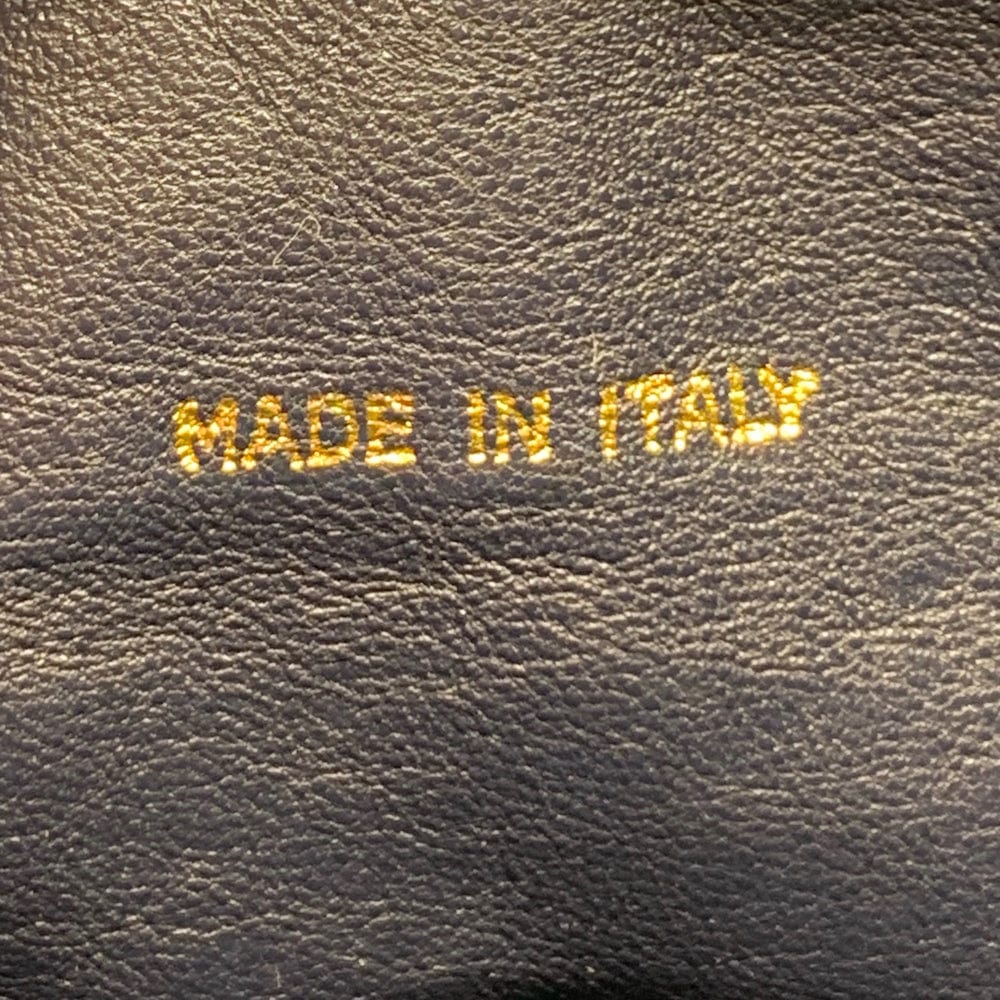 Vintage Dark Navy Quilted Lamb Skin Camera Bag