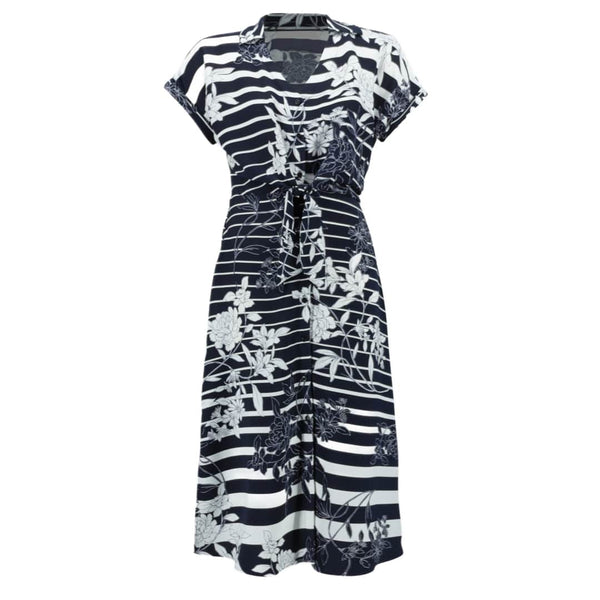 Navy Blue And White Dress