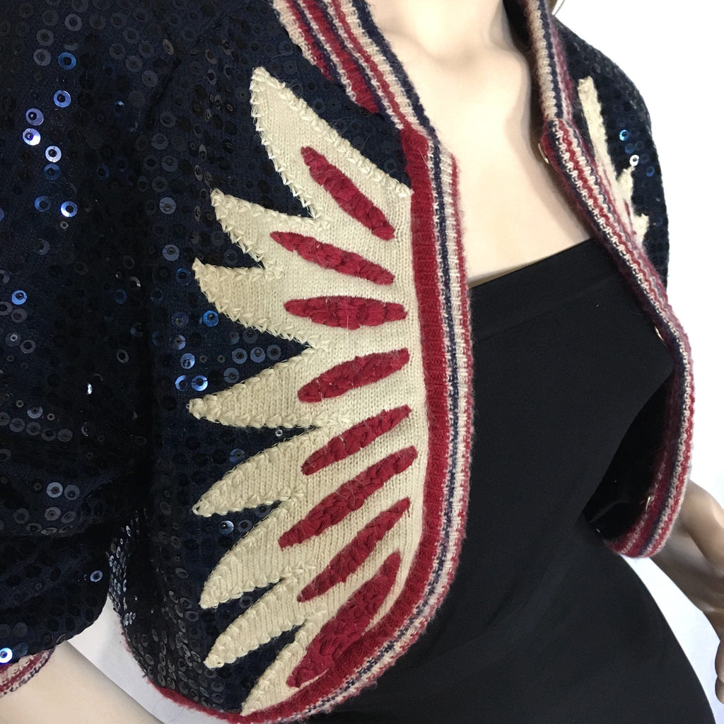Rare CHANEL cashmere, silk and sequin bolero jacket from the 2014 Paris Texas prefall collection.