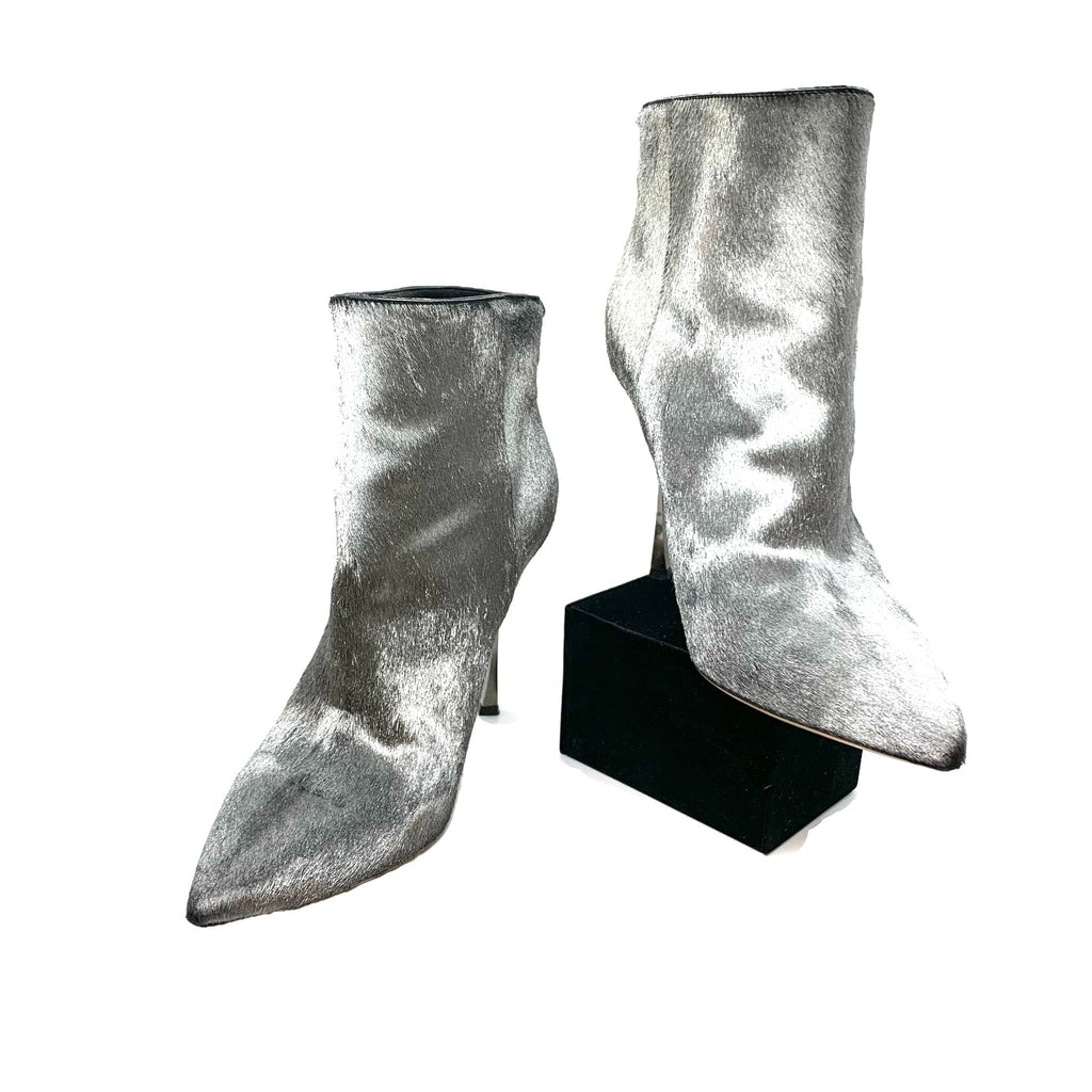 Valentino Silver Stiletto Ankle Boots