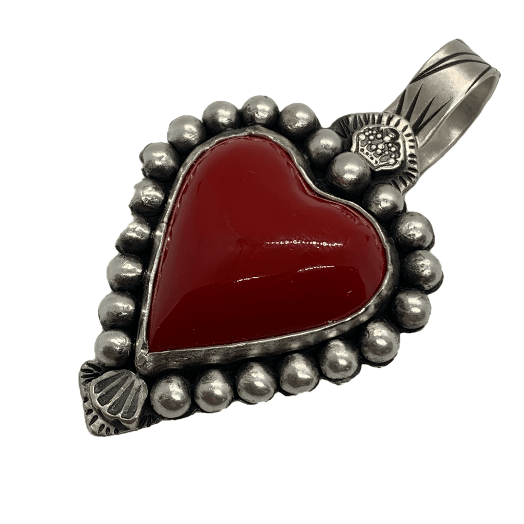 Lawrence Baca Red Car Heart Enhancer Pendant