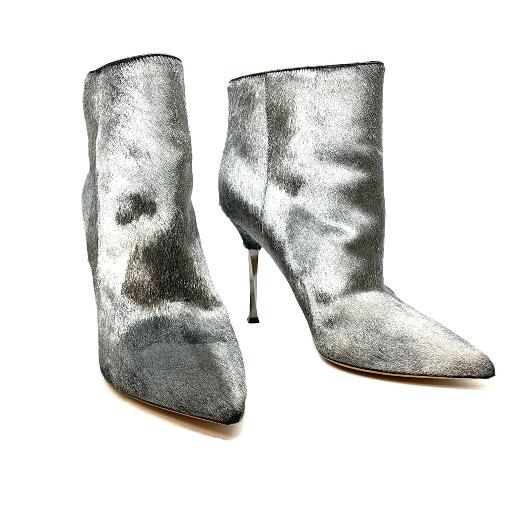 Valentino Silver Stiletto Ankle Boots