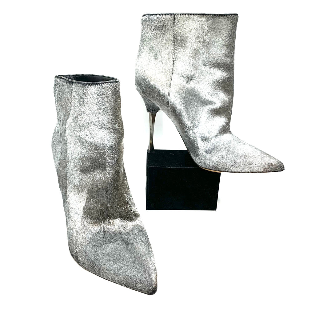 Valentino Silver Stiletto Ankle Boots