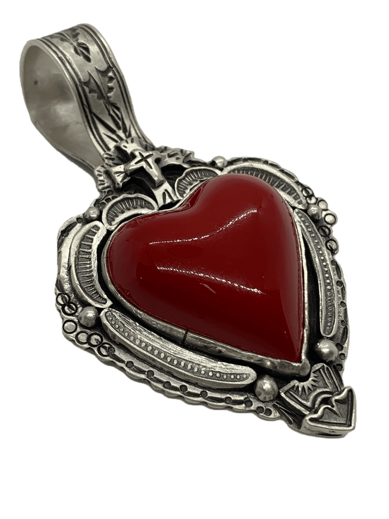 Lawrence Baca Red Car Heart Enhancer Pendant